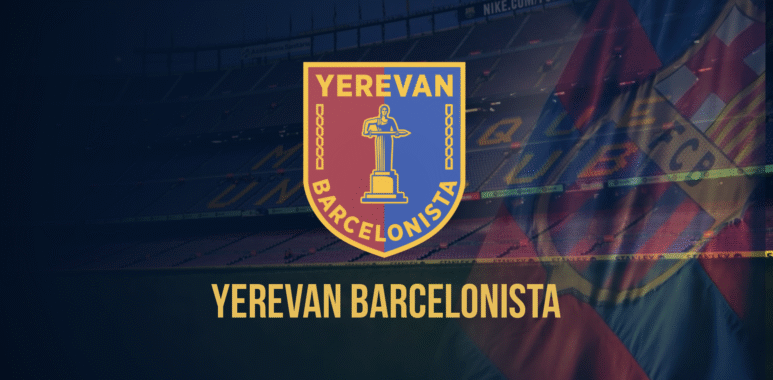 Yerevan Barcelonista (Երևան Բարսելոնիստա) fan club logo displayed.